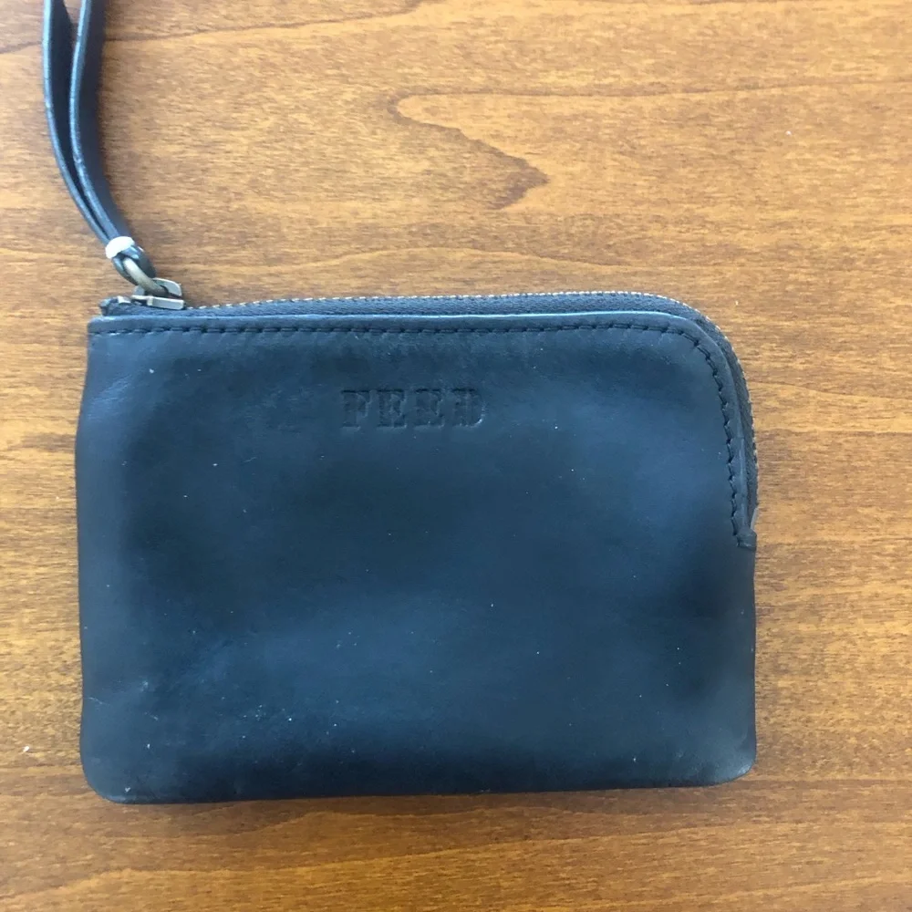 FEED - LEATHER MINI WALLET + BLACK